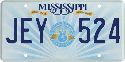 MS license plate JEY524