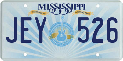 MS license plate JEY526