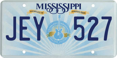 MS license plate JEY527
