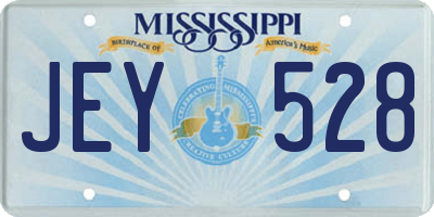 MS license plate JEY528