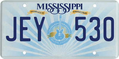 MS license plate JEY530