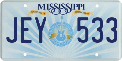 MS license plate JEY533