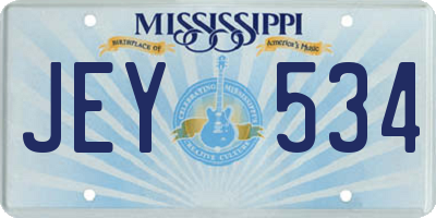 MS license plate JEY534