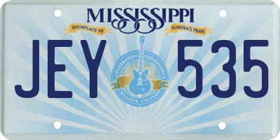 MS license plate JEY535