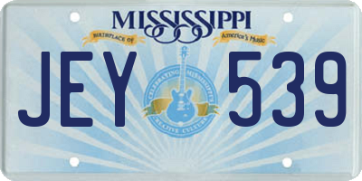 MS license plate JEY539