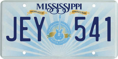 MS license plate JEY541