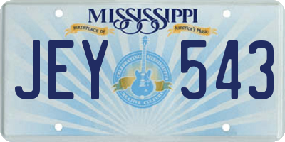 MS license plate JEY543