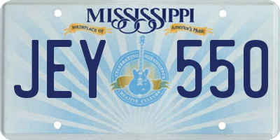 MS license plate JEY550