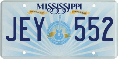 MS license plate JEY552