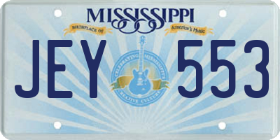 MS license plate JEY553