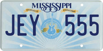 MS license plate JEY555