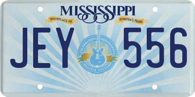 MS license plate JEY556
