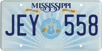 MS license plate JEY558