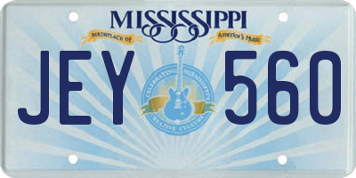 MS license plate JEY560