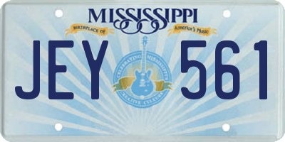 MS license plate JEY561