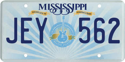 MS license plate JEY562