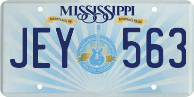 MS license plate JEY563