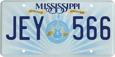 MS license plate JEY566