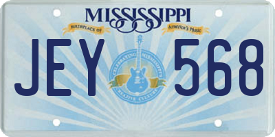 MS license plate JEY568