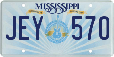 MS license plate JEY570