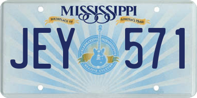 MS license plate JEY571