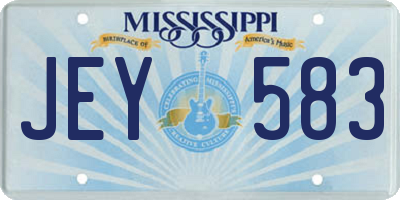 MS license plate JEY583