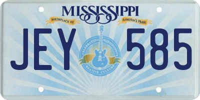 MS license plate JEY585