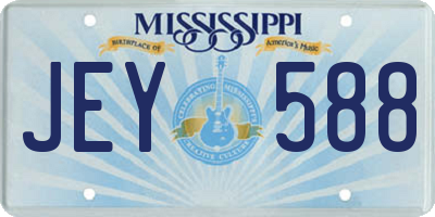 MS license plate JEY588