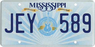 MS license plate JEY589