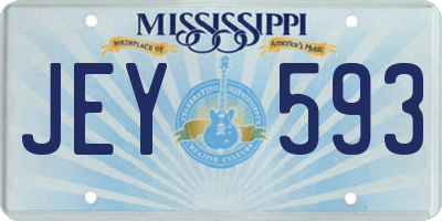 MS license plate JEY593