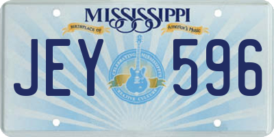 MS license plate JEY596