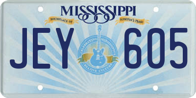 MS license plate JEY605