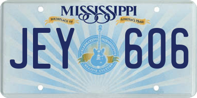 MS license plate JEY606