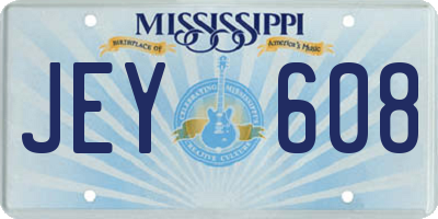 MS license plate JEY608