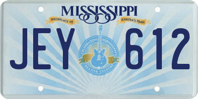 MS license plate JEY612