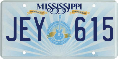 MS license plate JEY615