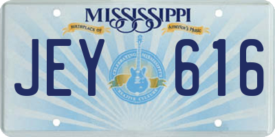 MS license plate JEY616