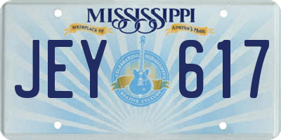 MS license plate JEY617
