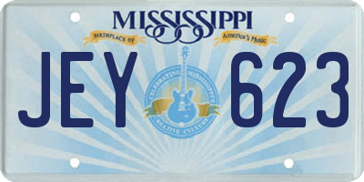 MS license plate JEY623