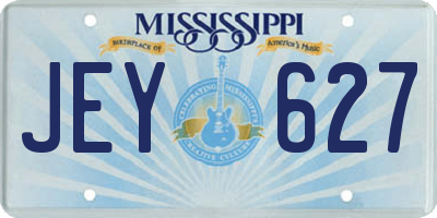 MS license plate JEY627