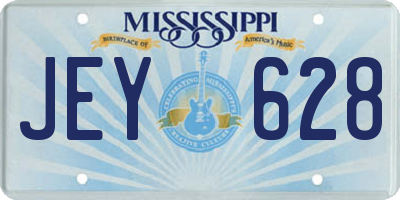 MS license plate JEY628