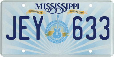 MS license plate JEY633