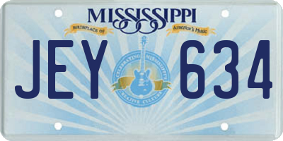 MS license plate JEY634