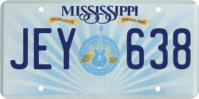 MS license plate JEY638
