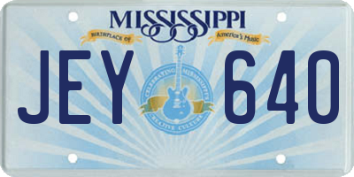 MS license plate JEY640