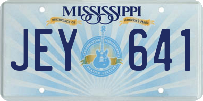 MS license plate JEY641