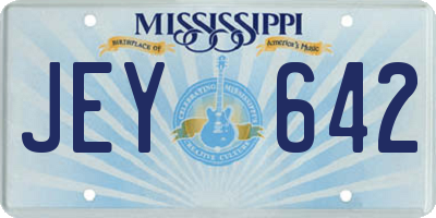 MS license plate JEY642