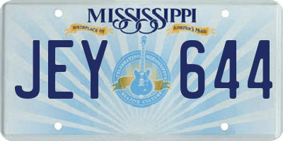 MS license plate JEY644