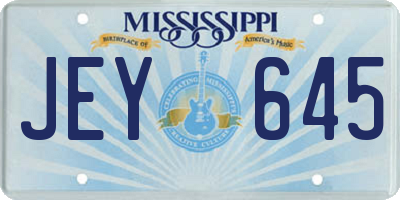 MS license plate JEY645