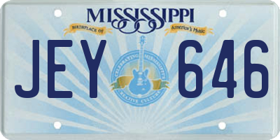 MS license plate JEY646